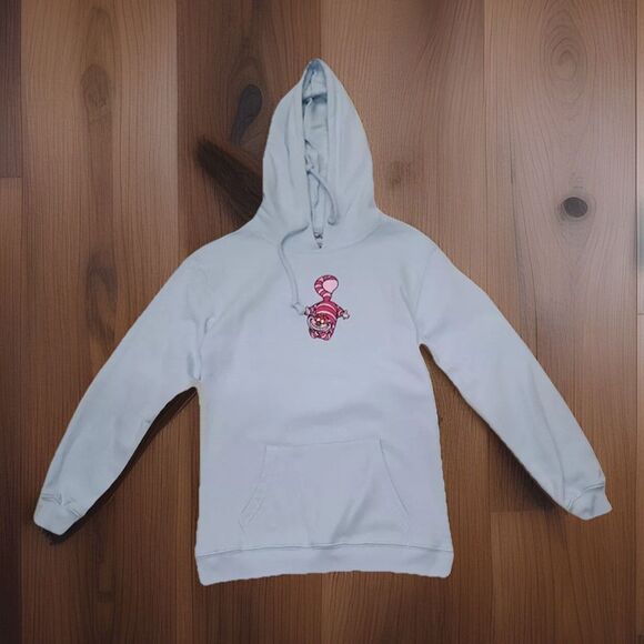 New Women’s Disney Alice in Wonderland Blue Graphic Hoodie XL Embroidered - Picture 2 of 2